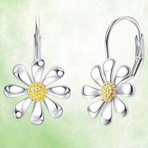 New Silver and Gold Daisy Earrings
